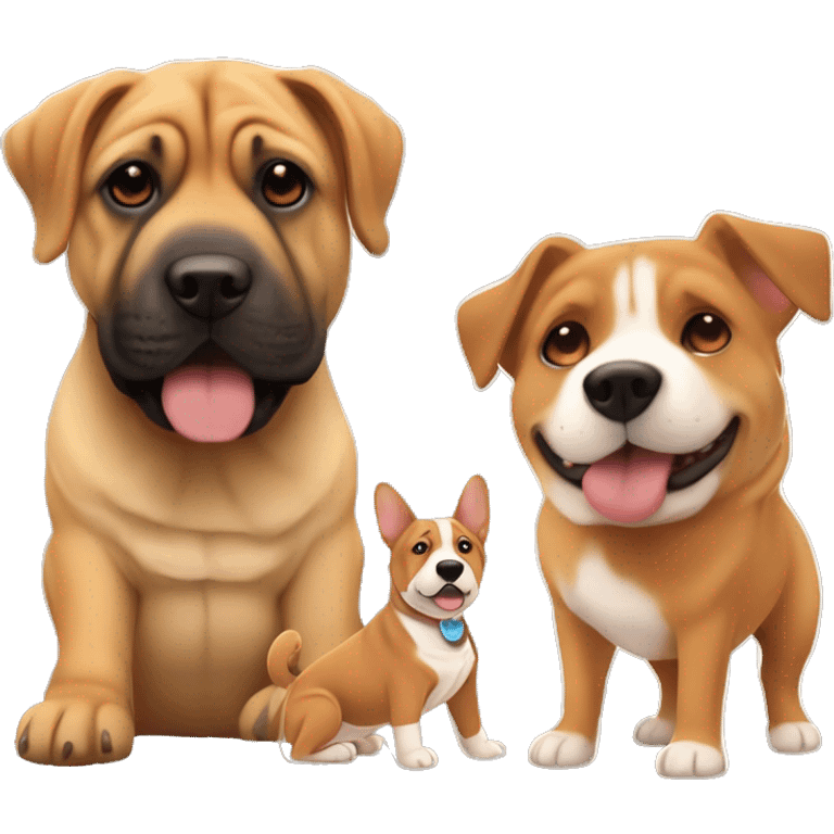 Sharpei Mix with corgi and Rottweiler brown small dog.￼￼ emoji