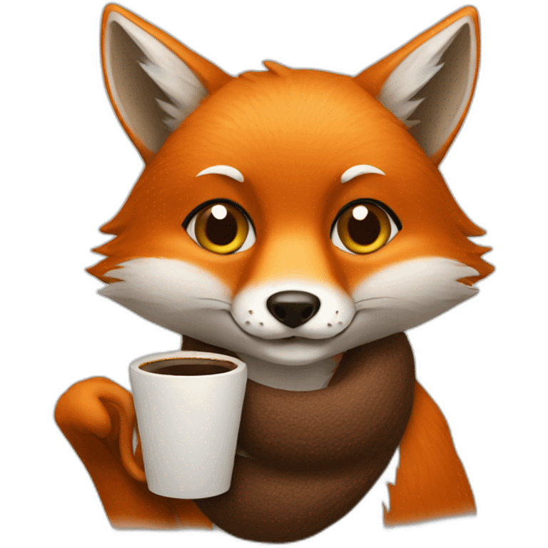 fox with coffee emoji