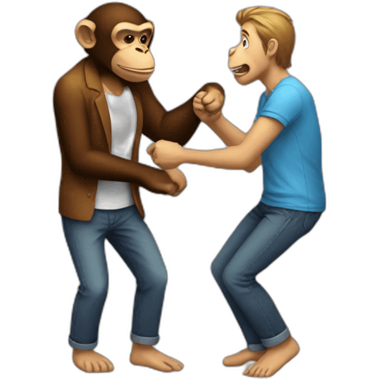 Monkey slapping a guy emoji