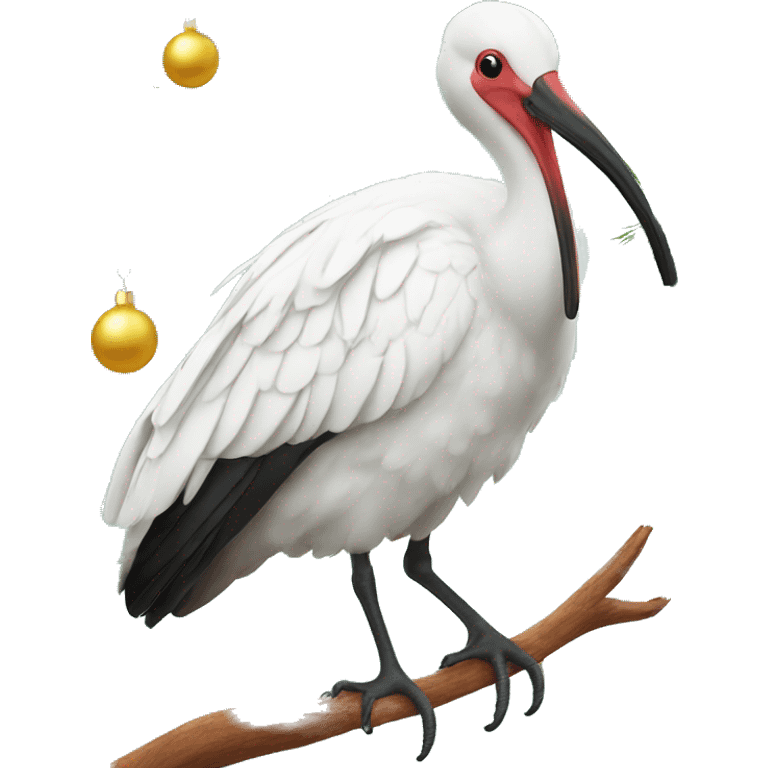 An Australian ibis on top of a Christmas tree  emoji