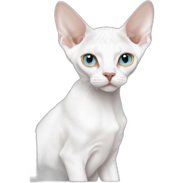 Slim white devon rex with light blue eyes notebook emoji