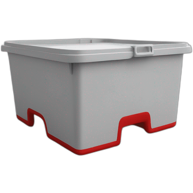 Red lid square commercial kitchen storage container emoji