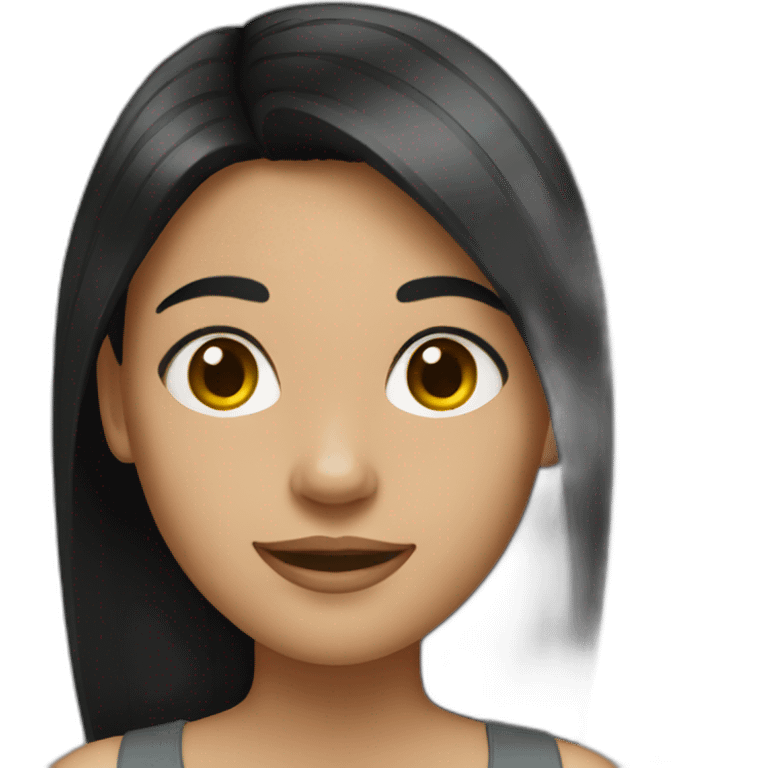 A girl with straight black hair emoji