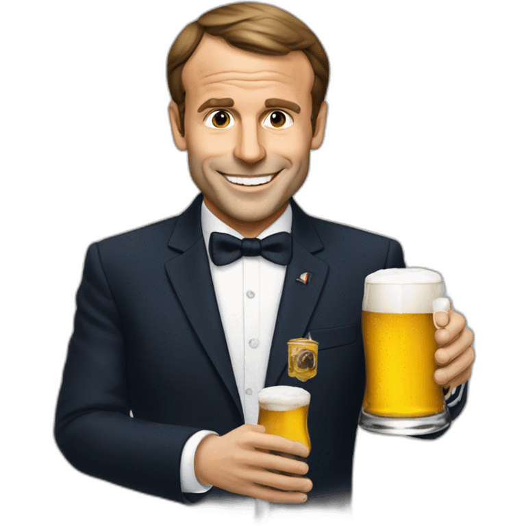 Macron qui boit une bière emoji