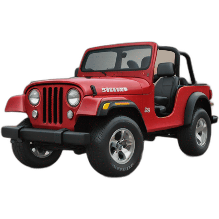 Red cj5 jeep 35 inches wheel emoji