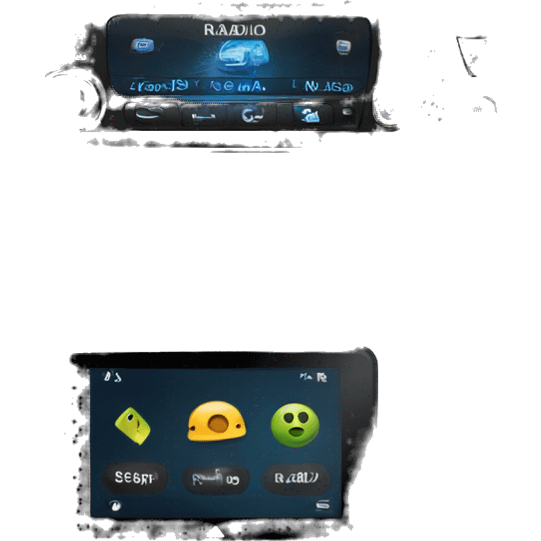 car radio head unit showing and android icon inside screen emoji