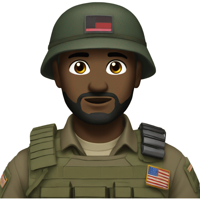 Neil from tenet in army custom and gun  emoji