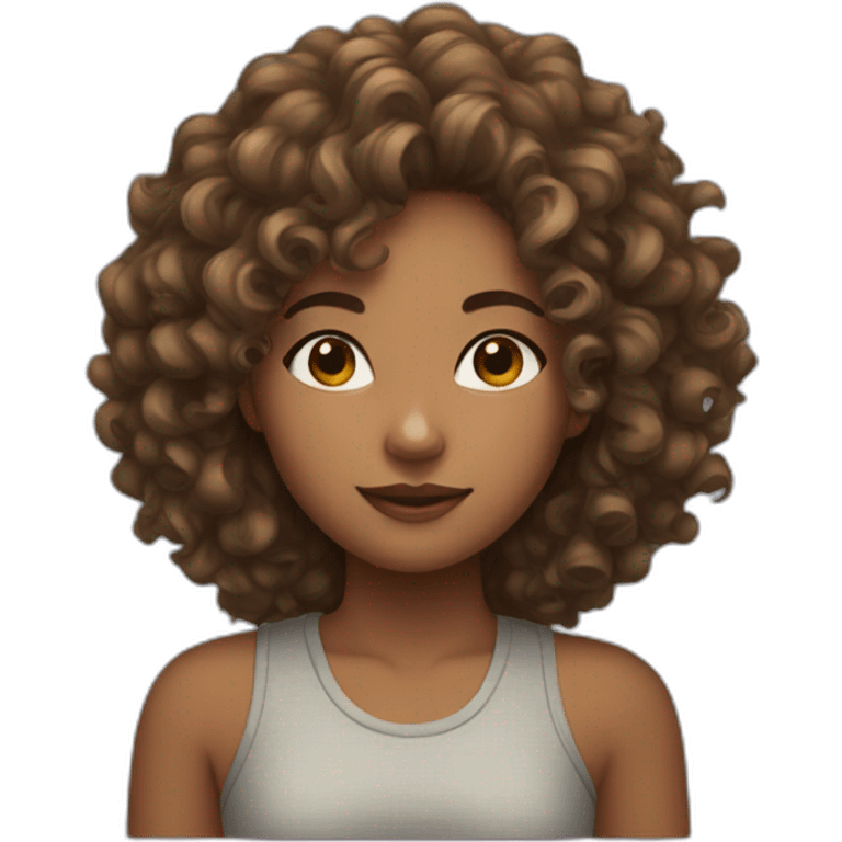 Girl with a curly hair emoji