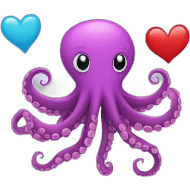 octopus with hearts emoji