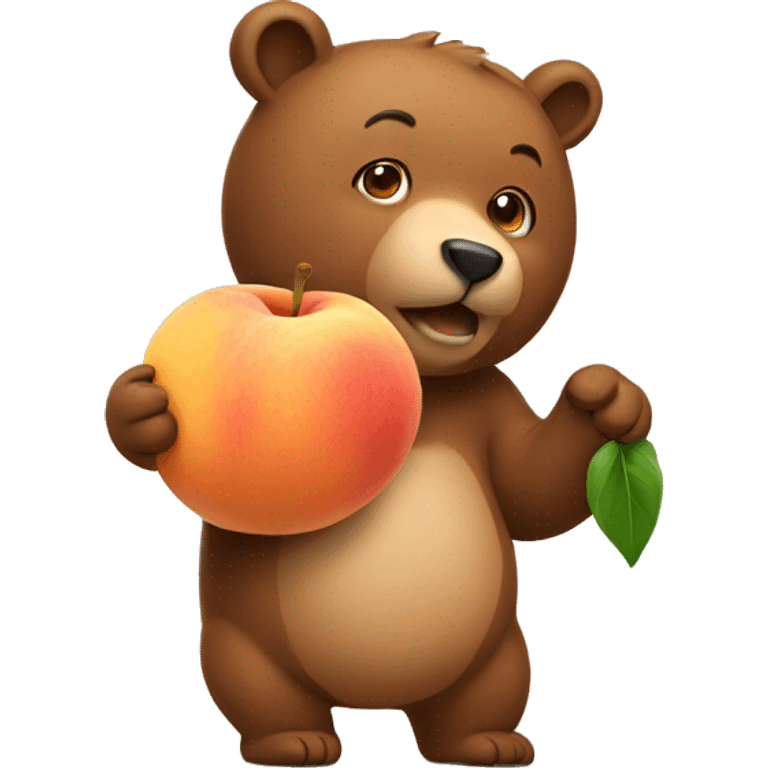 bear holding a peach emoji