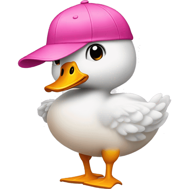 Duck farting with a pink cap emoji