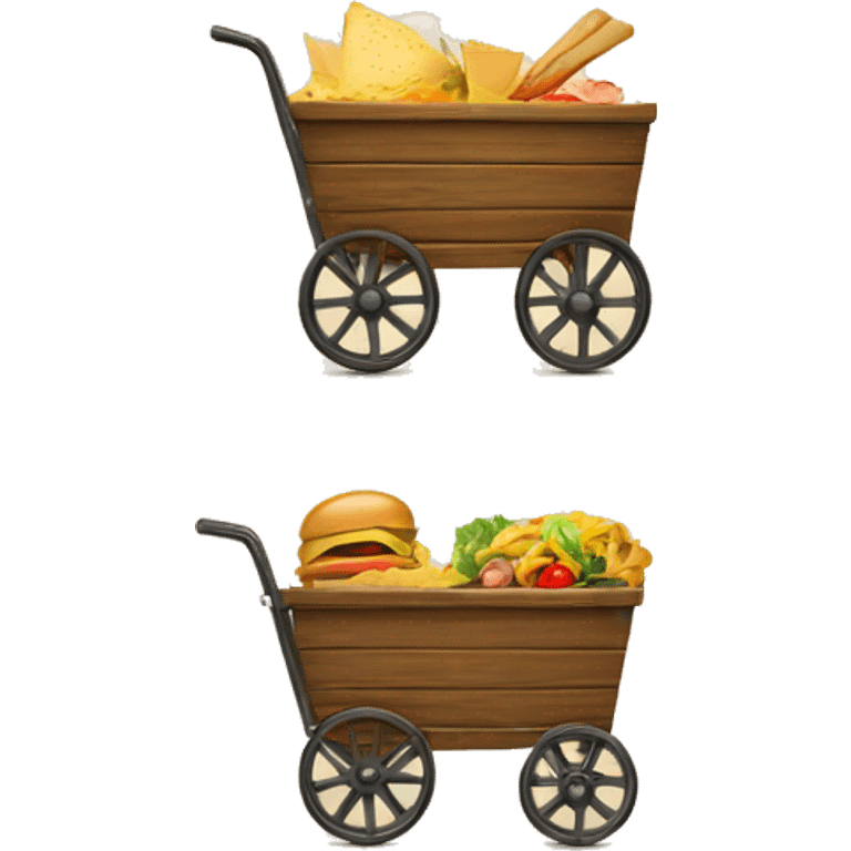 Cart menu one page vertical stay on wood holder emoji