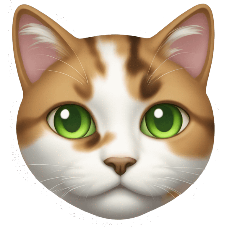 Realistic sleeping cat calico with green eyes emoji