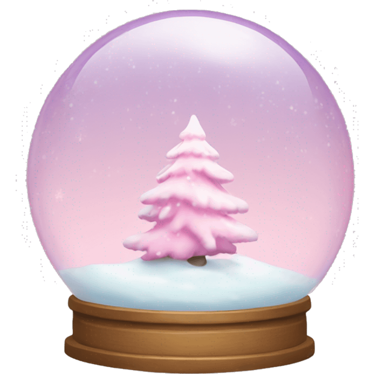 Pastel pink snow globe emoji