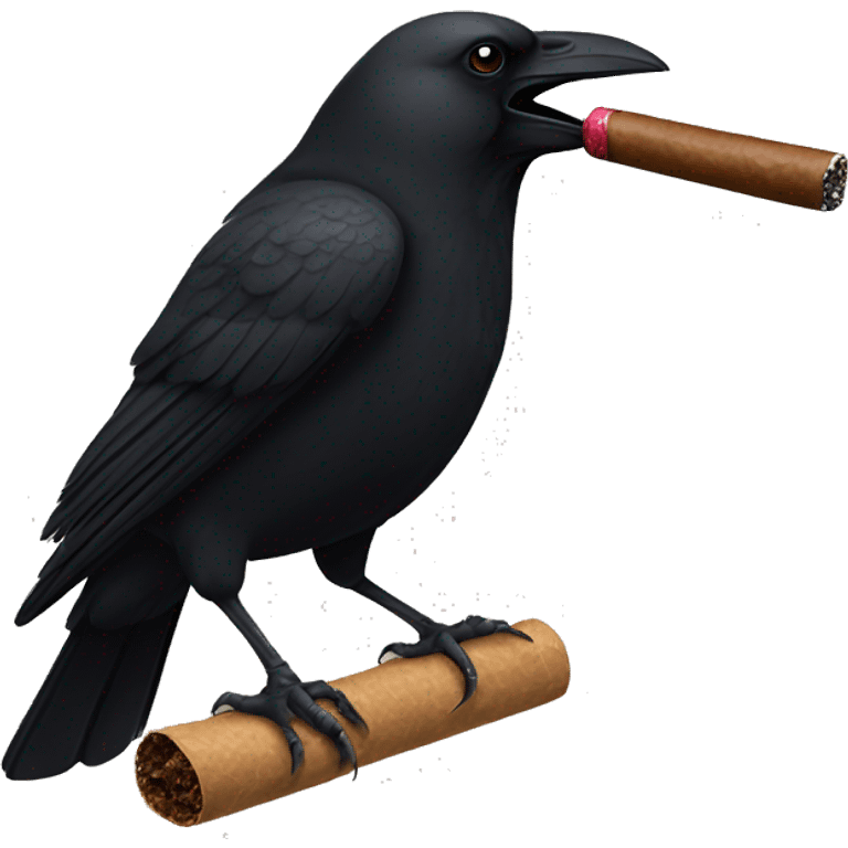 A crow smoking a cigar emoji