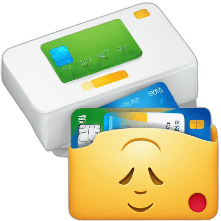 Smartphone reading credit card emoji