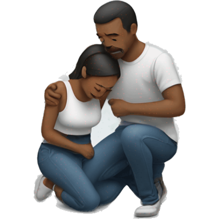 Man kneeling facing woman emoji