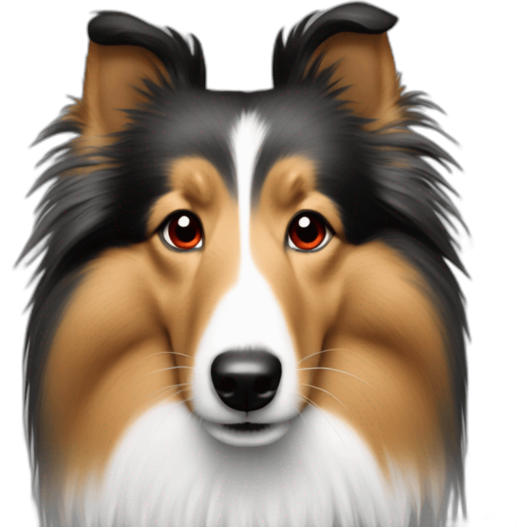 sheltie with red nose emoji