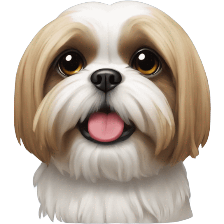 Shih tzu with 🎾in mouth  emoji