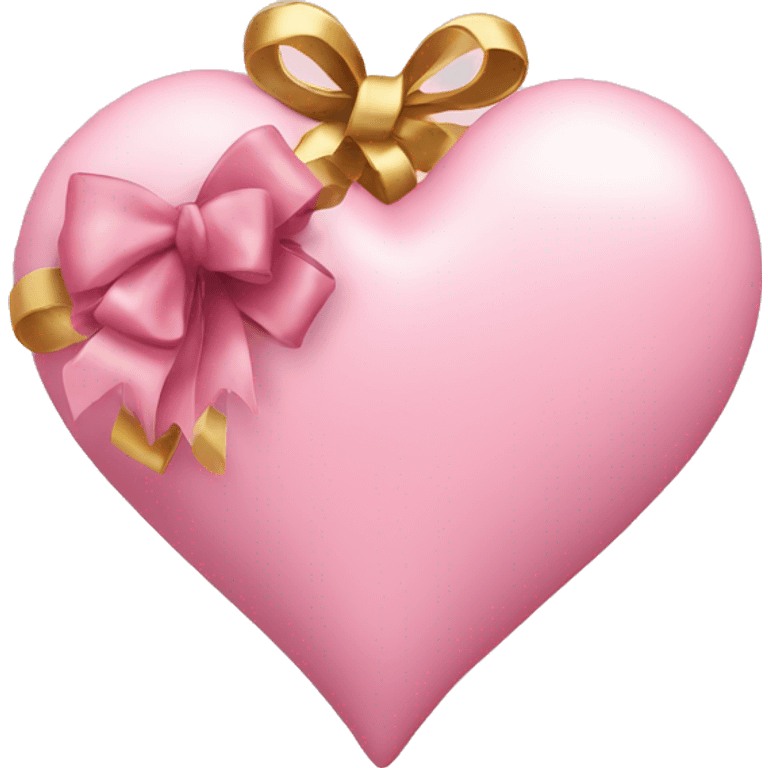 light pink heart with christmas bow emoji