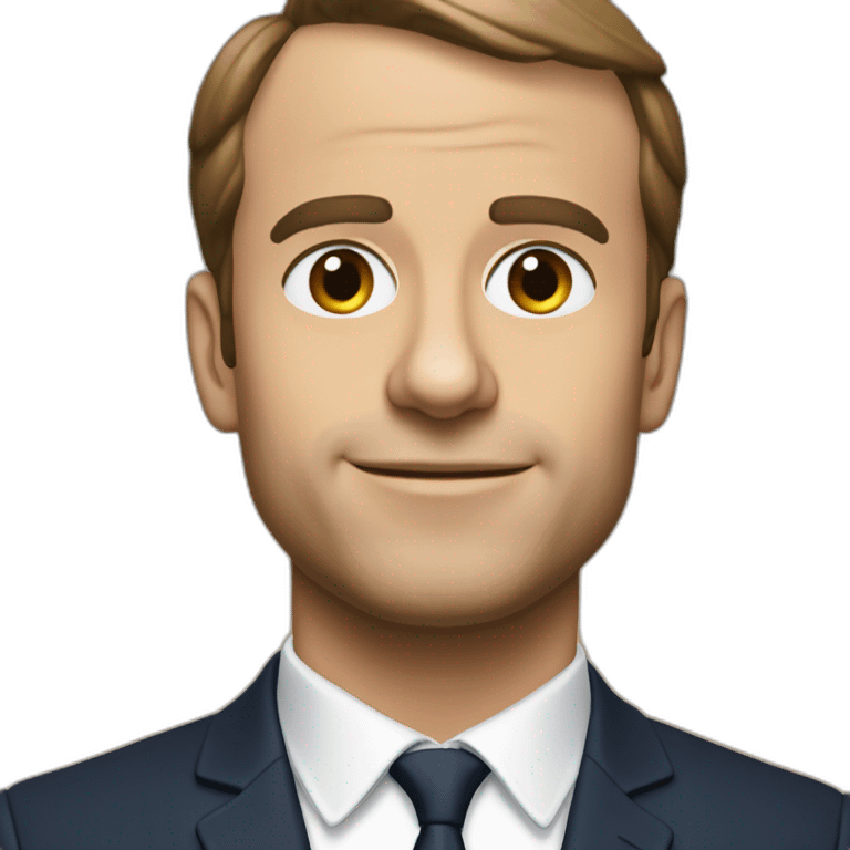 Macron avec un sac poubelle emoji