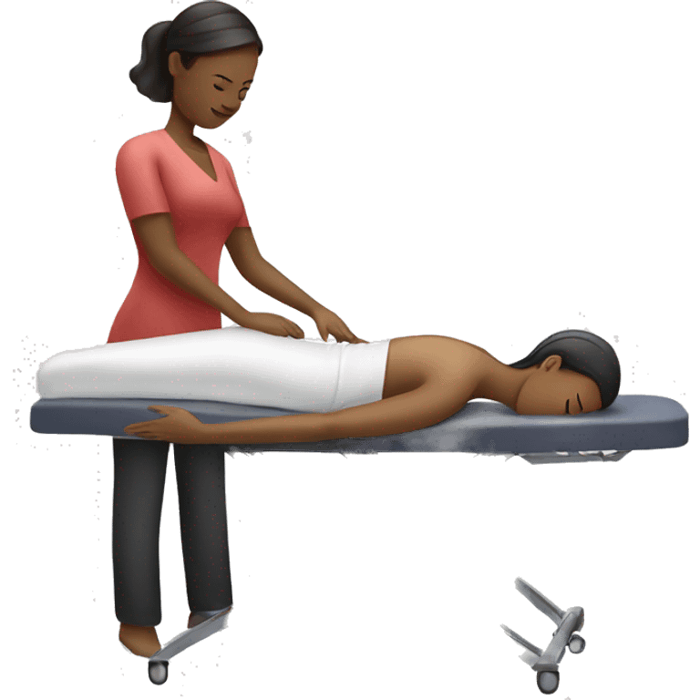 white female giving a professional massage with table emoji