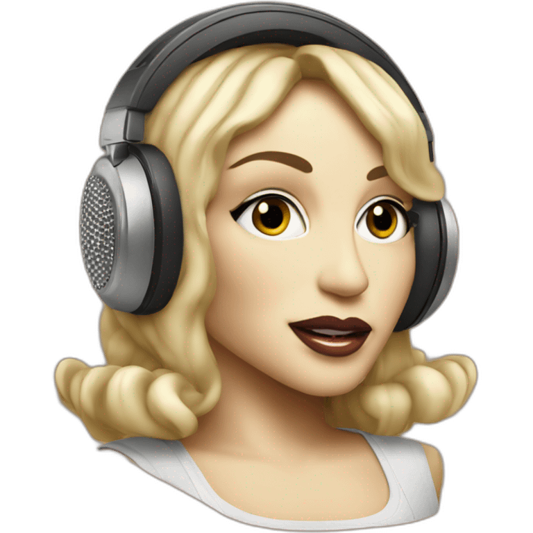 pop singer madonna wearing a wireless headset microphone emoji