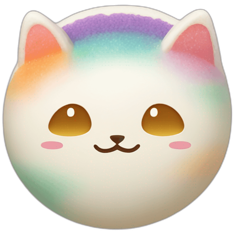 rainbow rice cake mochi cat emoji