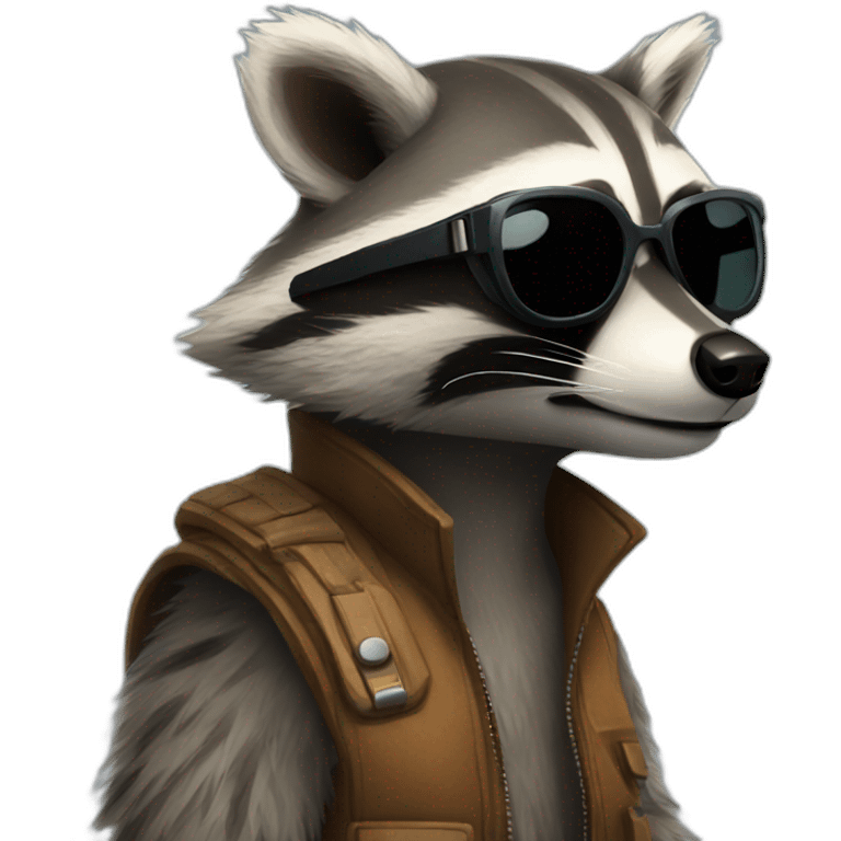 cool raccoon emoji