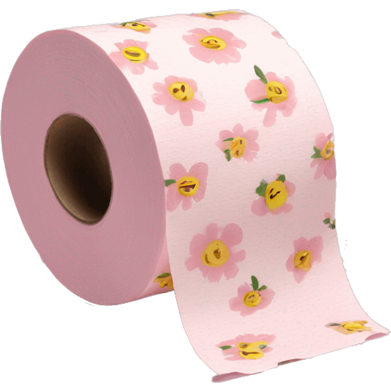 Light pink floral print toilet paper  emoji