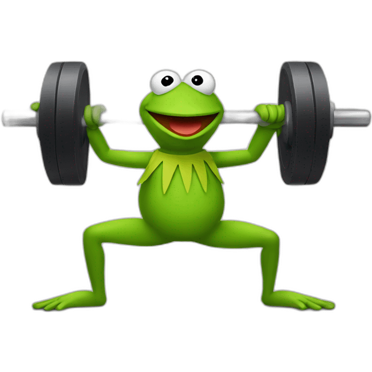 kermit the frog working out emoji