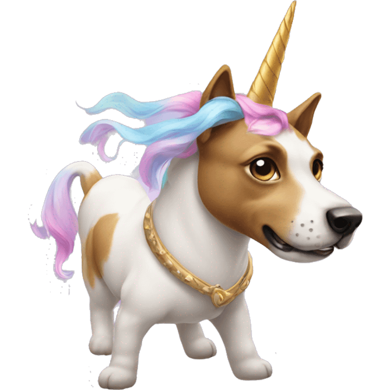 Dog on a unicorn emoji