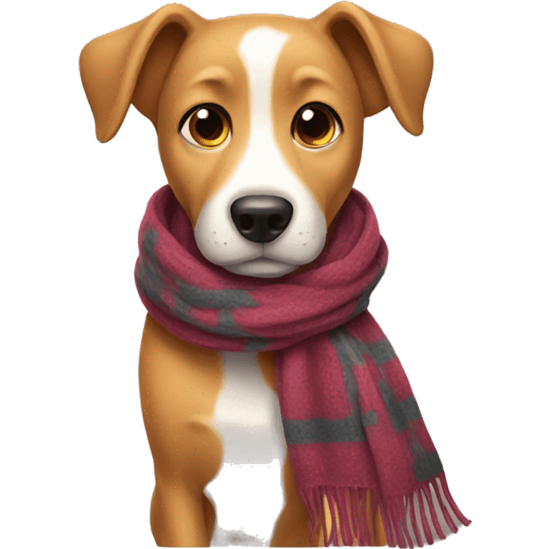 Dog wearing a scarf emoji