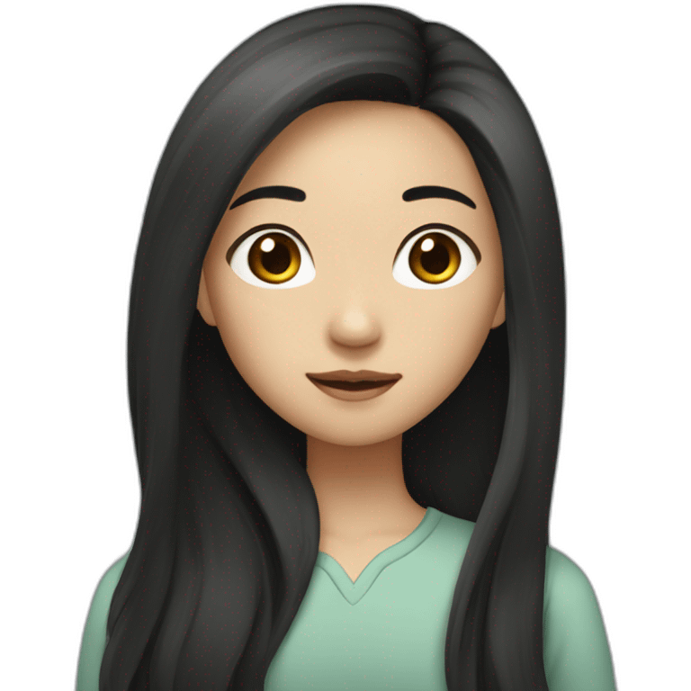 Asian girl with long dark hair emoji