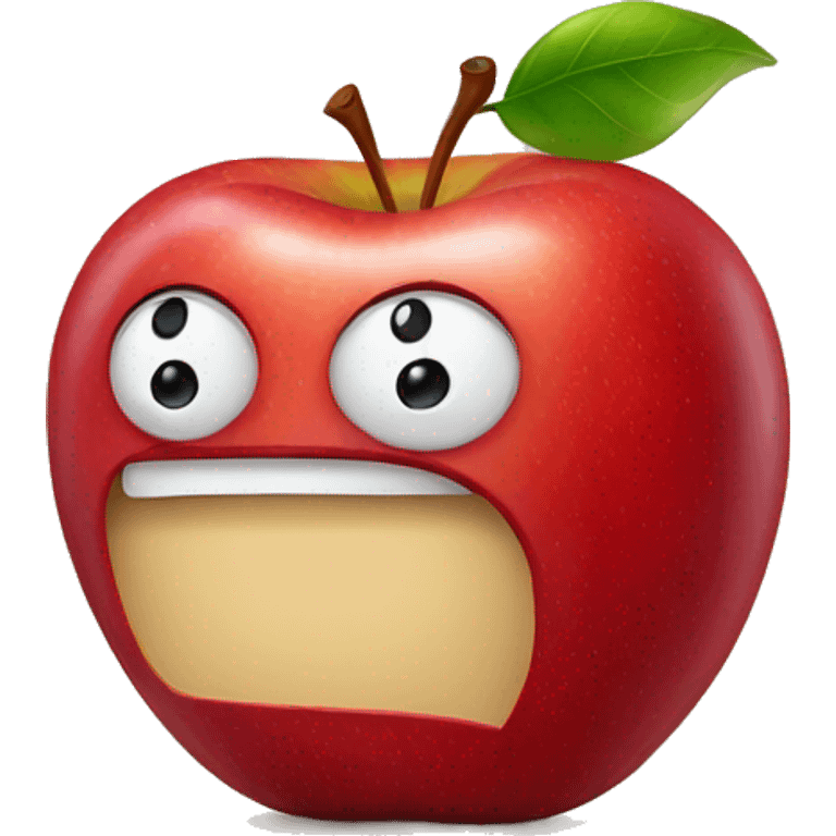 Red apple with a face emoji