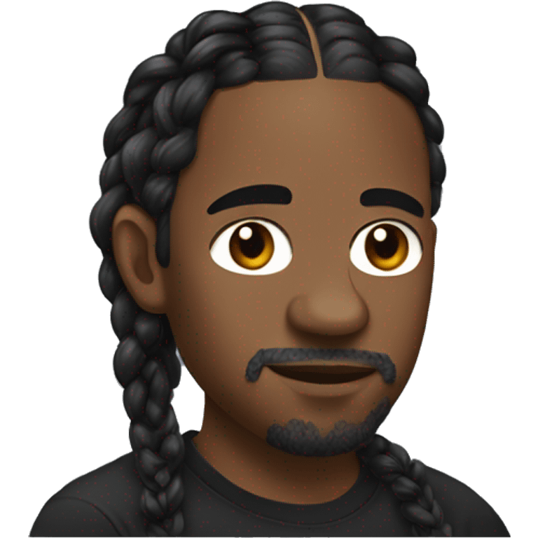 Kendrick Lamar with braids no facial hair in a black t-shirt emoji