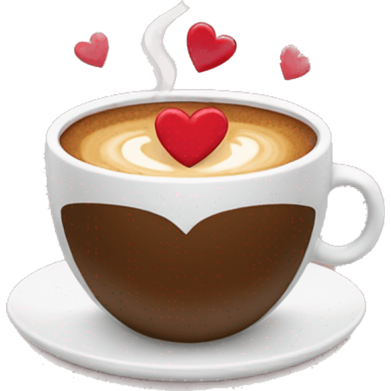 Coffee with hearts emoji