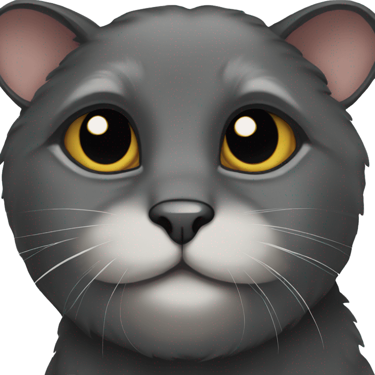 Black lop-eared cat emoji