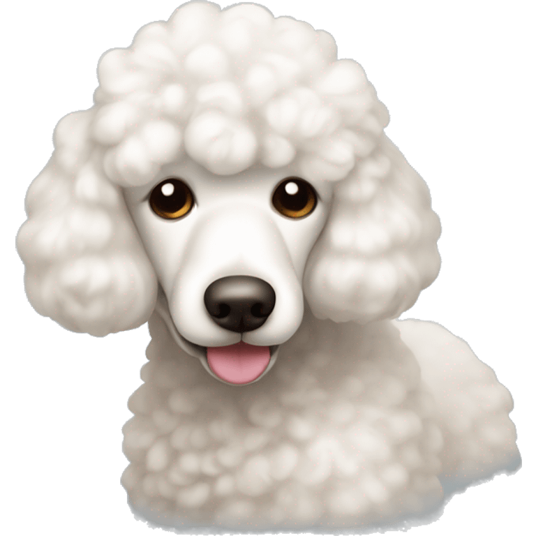 white poodle brown nose asleep emoji