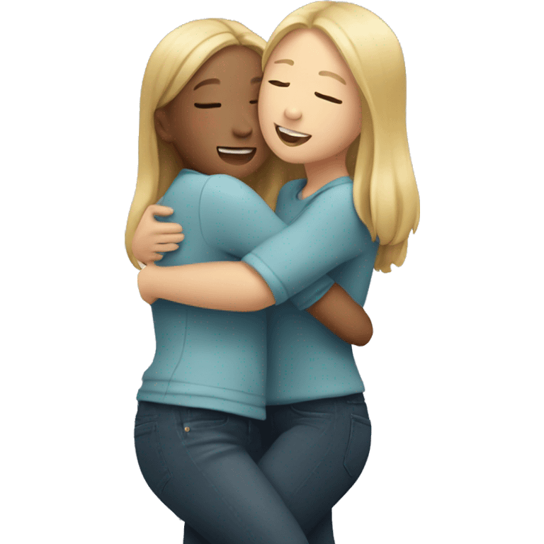 two girls hugging emoji