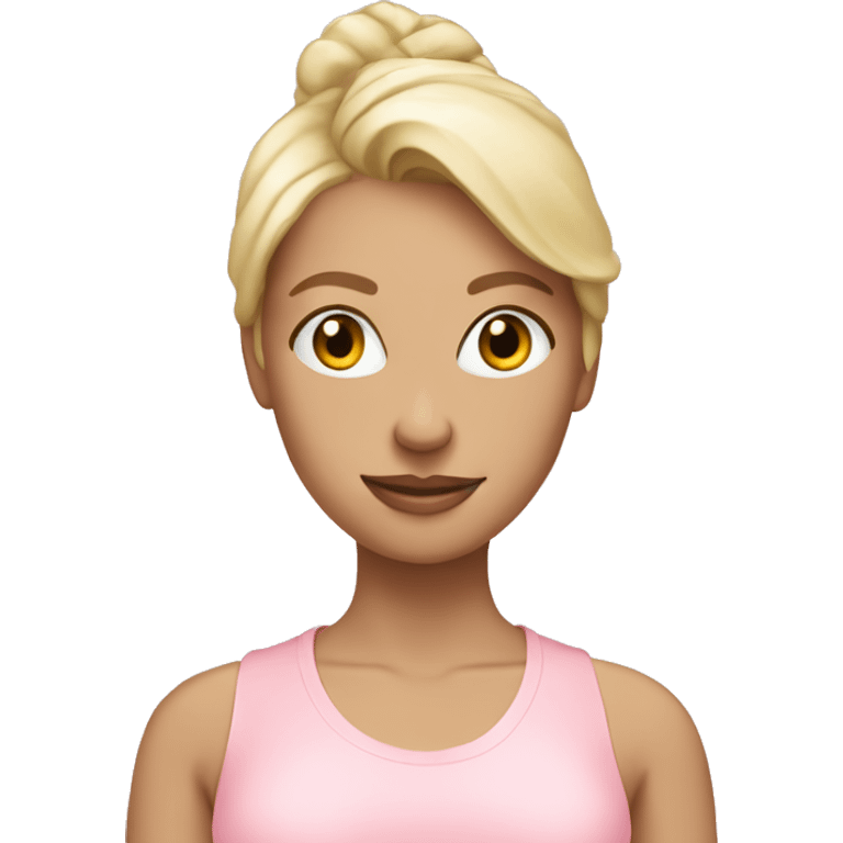 PILATES blonde lady light pink clothes emoji