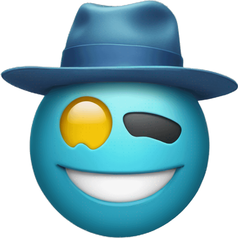 Smiley face with a hat emoji