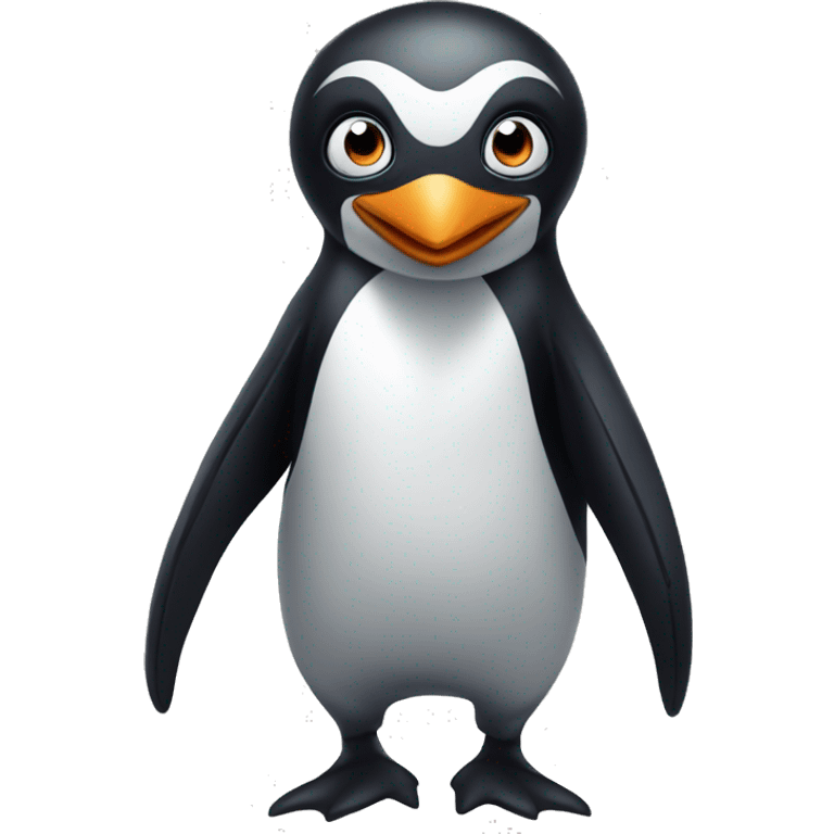 a penguin with an evil and mischievous look emoji