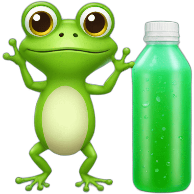 Frog with shaker bottle emoji