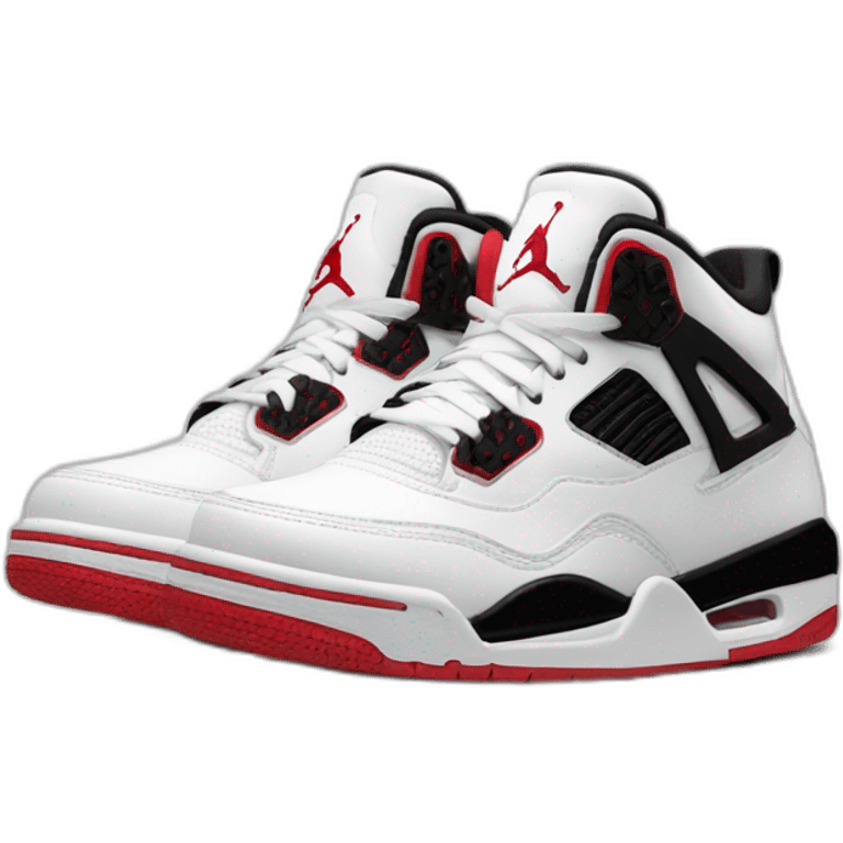 Jordan aurura4 trainers white black and red emoji