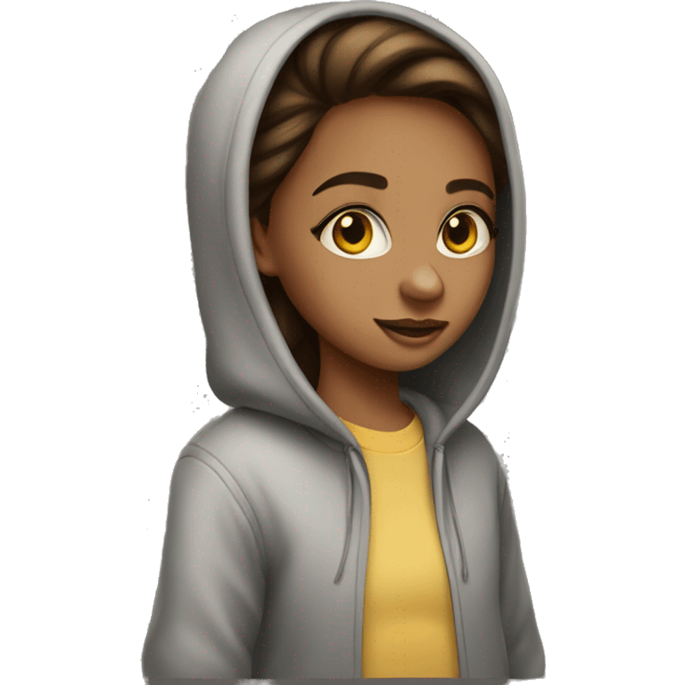 girl wearnin hoodie emoji