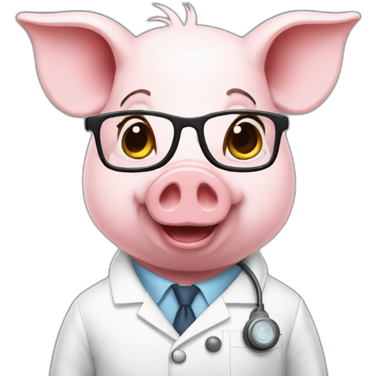 Nerd pig scientist emoji