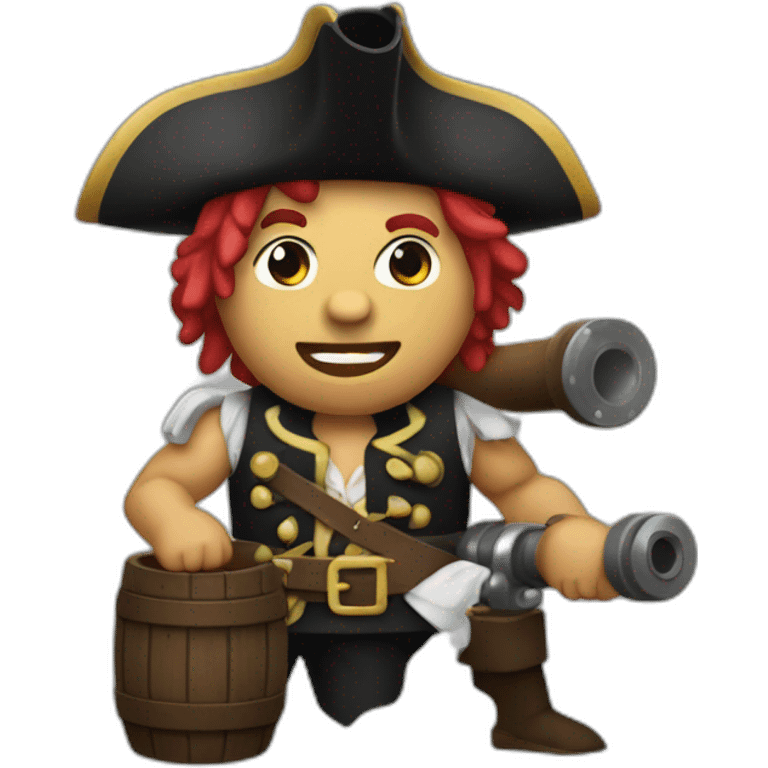 Pirate with biceps and a cannon emoji