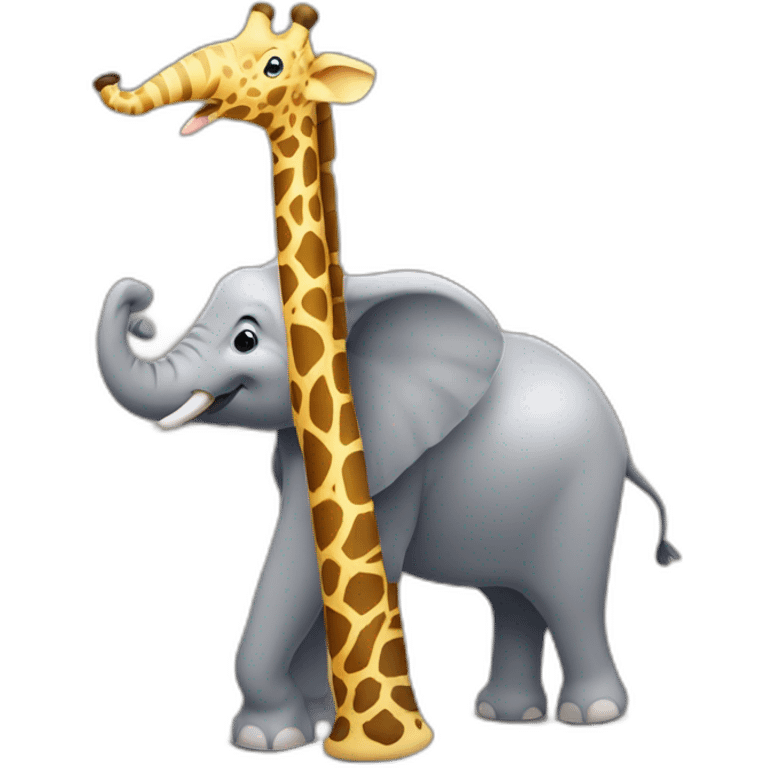 Éléphant sur girafe emoji