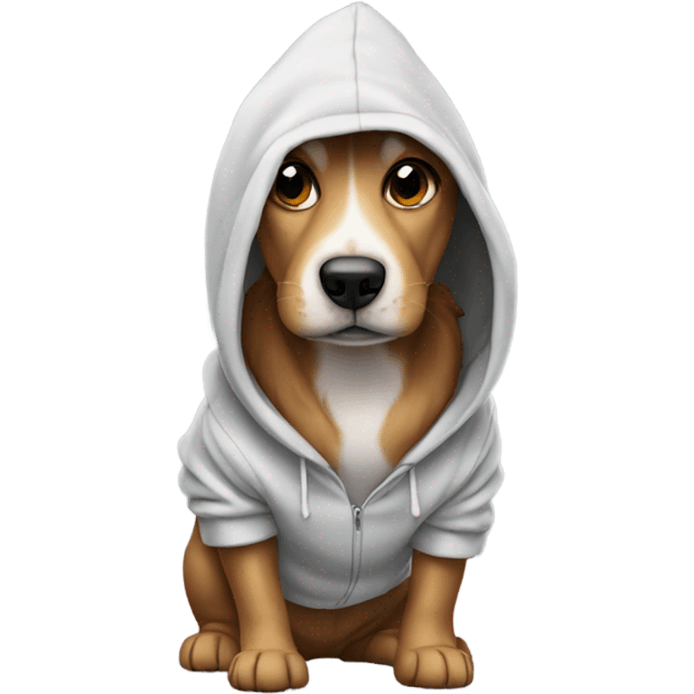 Dog wearing a hoodie emoji